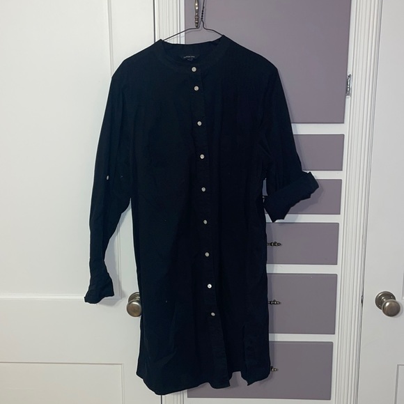 Lands End 2x dress black with buttons and adjustable sleeves - Picture 1 of 2